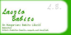 laszlo babits business card